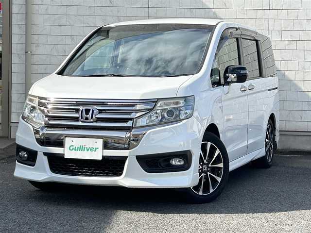 ホンダ ステップワゴン スパーダ Z クールスピリット 大分県 2014(平26)年 7.3万km ホワイトオーキッドパール ・ハーフレザーシート　プライムスムースファブリック/・純正ナビ/　ワンセグテレビ/　DVD/　Bluetooth/　SD/　ラジオ/・両側パワースライドドア/・3列目床下格納シート/・アイドリングストップ/・エコアシスト/・ETC/・パドルシフト/・ステアリングスイッチ/・横滑り制御システム/・ウィンカーミラー/・革巻きステアリング/・革巻きセレクトレバー/・社外フォグランプ/・純正17インチアルミホイル/・プライバシーガラス/・ドアバイザー/・保証書/・スペアキー１本