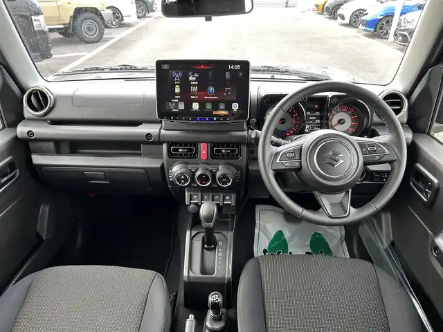 スズキ ジムニー ノマド FC 長崎県 2025(令7)年 0.1万km 黒 車体色：【WB3】ブルーイッシュブラックパール/ワンオーナー/ALPINE11インチディスプレイオーディオ/　(BT/FM/AM/AppleCarPlay/AndroidAuto)/プッシュスタート/スマートキー/ステアリングスイッチ/アダプティブクルーズコントロール/アイドリングストップ/ヘッドライトウォッシャー/光軸調整ダイヤル/純正15インチアルミホイール/純正フロアマット/背面タイヤ/スズキセーフティサポート/ABS/レーンキープアシスト/衝突被害軽減ブレーキ/パーキングソナー/オートライト/横滑り防止装置/ヒルディセントコントロール/取扱説明書/保証書/スペアキー(1本)