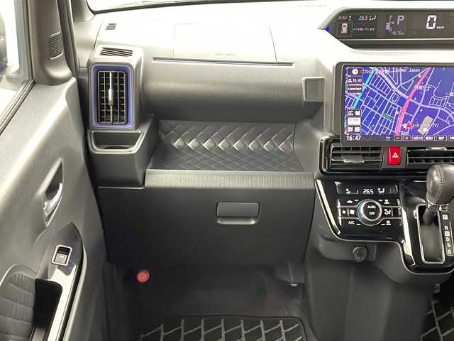 ダイハツ タント カスタム RS 秋田県 2021(令3)年 0.5万km ブラックマイカメタリック 4WD/スマートアシスト　/フローティングナビ　/　　CD/DVD/BT/フルセグTV/バックカメラ　/両側パワースライドドア　/レーダークルーズコントロール　/LEDオートライト　/ハーフレザーシート　/前席シートヒーター/純正15インチアルミホイール　/リアサンシェード/アイドリングストップ/ステアリングスイッチ/スマートキー　/ビルトインETC