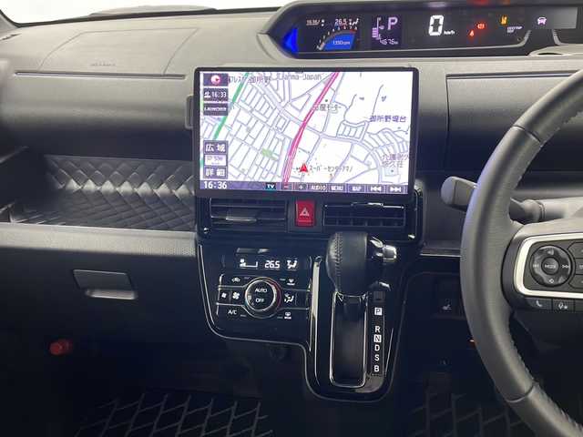 ダイハツ タント カスタム RS 秋田県 2021(令3)年 0.5万km ブラックマイカメタリック 4WD/スマートアシスト　/フローティングナビ　/　　CD/DVD/BT/フルセグTV/バックカメラ　/両側パワースライドドア　/レーダークルーズコントロール　/LEDオートライト　/ハーフレザーシート　/前席シートヒーター/純正15インチアルミホイール　/リアサンシェード/アイドリングストップ/ステアリングスイッチ/スマートキー　/ビルトインETC