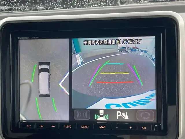 スズキ スペーシア ギア HYBRID XZターボ 島根県 2019(平31)年 3.2万km ツールグリーンパールメタリック/ガンメタリック2トーンルーフ ワンオーナー /社外SDナビ(CD/DVD/BT/フルセグ)/全方位カメラ/衝突被害軽減ブレーキ/車線逸脱警告/両側パワースライドドア /前席シートヒーター /前方ドライブレコーダー/ヘッドアップディスプレイ/オートライト/LEDヘッドライト/パドルシフト/ETC/純正ゴムフロアマット/電動格納ミラー/ミラーウィンカー /社外AW付きスタッドレスタイヤ積み込み/取扱説明書/保証書