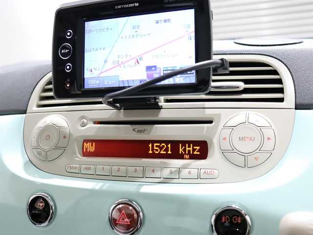 フィアット ５００ メンティーナ 静岡県 2015(平27)年 4.1万km LATTE MENTA ポータブルナビ(AVIC-MP33)/ワンセグTV/CD・AM・FM/ハーフレザーシート/純正ドラレコ/ガラスルーフ/ETC/純正15インチAW/スペアキー