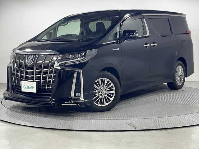 トヨタ アルファードハイブリット SR 広島県 2021(令3)年 3.9万km ブラック 社外フロントエアロ/JBLプレミアムサウンド/純正10型ナビ/パノラミックビューモニター/3眼LEDヘッドランプ/パワーバックドア/両側パワースライドドア/パワーシート/ポジションメモリー/シートヒーター/ベンチレーション/オットマン/セーフティセンス/・プリクラッシュセーフティ/・レーントレーシングアシスト/・オートマチックハイビーム/・レーダークルーズコントロール/ブラインドスポットモニター/パーキングアシスト/パーキングサポートブレーキ/ALPINEデジタルインナーミラー型ドラレコ/ETC2.0