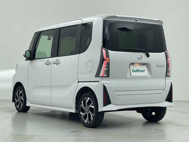 ダイハツ タント カスタム X 愛知県 2023(令5)年 2.1万km シャイニングホワイトパール ケンウッド８インチメモリナビ・フルセグTV/バックカメラ/両側パワースライドドア/純正LEDヘッドライト/ドライブレコーダー/シートヒーター/ハーフレザーシート/サイドエアバッグ/カーテンエアバッグ