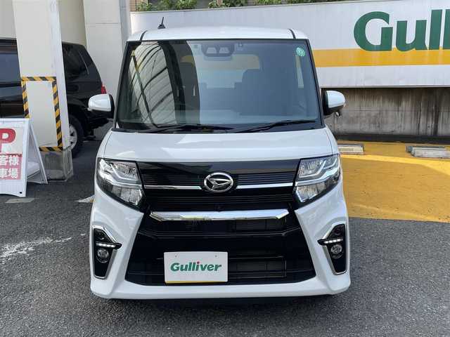ダイハツ タント カスタム X セレクション 静岡県 2020(令2)年 1.4万km シャイニングホワイトパール ワンオーナー/純正ナビ/フルセグTV/DVD/CD/SD/BT/全方位カメラ/両側パワースライドドア/ハーフレザーシート/前席シートヒーター /前後コーナーセンサー/ビルトインETC/LEDヘッドライト/LEDフォグライト/前方ドライブレコーダー/衝突軽減ブレーキ/レーンキープアシスト/ステアリングスイッチ/スマートキー×2/保証書/取扱説明書/R4/R5点検記録簿有