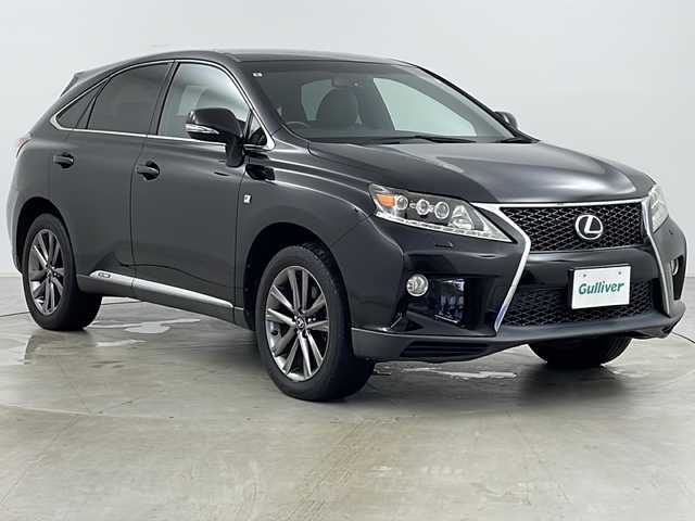 レクサス ＲＸ 450h Fスポーツ 道央・札幌 2013(平25)年 6.6万km ブラック ・4WD/・純正ナビ&CD&DVD&BT/・パワーバックドア/・バックカメラ/・クルーズコントロール/・ビークルスタビリティコントロール/・ヘッドアップディスプレイ/・前後ドライブレコーダー/・ビルトインETC/・前席シートヒーター/・レザーシート/・社外フロアマット/・プッシュスタート/・ヘッドライトウォッシャー/・LEDヘッドライト/・オートライト/・スマートキー/・スペアキー