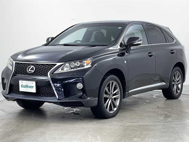 レクサス ＲＸ 450h Fスポーツ 道央・札幌 2013(平25)年 6.6万km ブラック ・4WD/・純正ナビ&CD&DVD&BT/・パワーバックドア/・バックカメラ/・クルーズコントロール/・ビークルスタビリティコントロール/・ヘッドアップディスプレイ/・前後ドライブレコーダー/・ビルトインETC/・前席シートヒーター/・レザーシート/・社外フロアマット/・プッシュスタート/・ヘッドライトウォッシャー/・LEDヘッドライト/・オートライト/・スマートキー/・スペアキー
