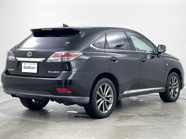 レクサス ＲＸ 450h Fスポーツ 道央・札幌 2013(平25)年 6.6万km ブラック ・4WD/・純正ナビ&CD&DVD&BT/・パワーバックドア/・バックカメラ/・クルーズコントロール/・ビークルスタビリティコントロール/・ヘッドアップディスプレイ/・前後ドライブレコーダー/・ビルトインETC/・前席シートヒーター/・レザーシート/・社外フロアマット/・プッシュスタート/・ヘッドライトウォッシャー/・LEDヘッドライト/・オートライト/・スマートキー/・スペアキー