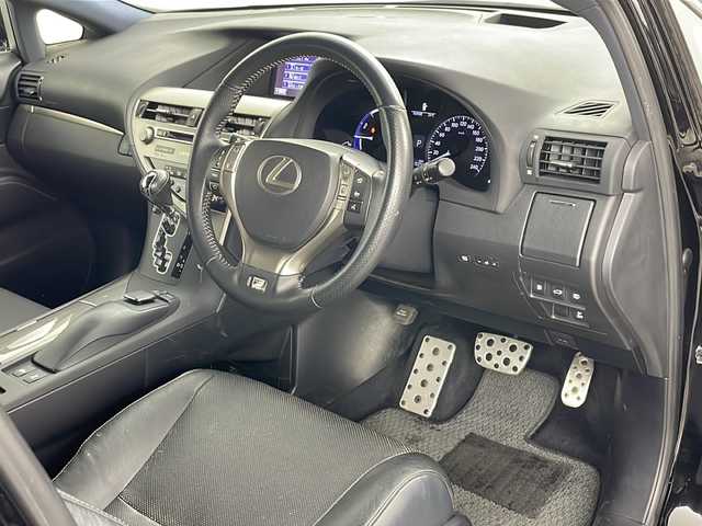 レクサス ＲＸ 450h Fスポーツ 道央・札幌 2013(平25)年 6.6万km ブラック ・4WD/・純正ナビ&CD&DVD&BT/・パワーバックドア/・バックカメラ/・クルーズコントロール/・ビークルスタビリティコントロール/・ヘッドアップディスプレイ/・前後ドライブレコーダー/・ビルトインETC/・前席シートヒーター/・レザーシート/・社外フロアマット/・プッシュスタート/・ヘッドライトウォッシャー/・LEDヘッドライト/・オートライト/・スマートキー/・スペアキー