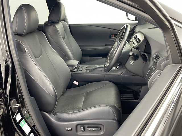 レクサス ＲＸ 450h Fスポーツ 道央・札幌 2013(平25)年 6.6万km ブラック ・4WD/・純正ナビ&CD&DVD&BT/・パワーバックドア/・バックカメラ/・クルーズコントロール/・ビークルスタビリティコントロール/・ヘッドアップディスプレイ/・前後ドライブレコーダー/・ビルトインETC/・前席シートヒーター/・レザーシート/・社外フロアマット/・プッシュスタート/・ヘッドライトウォッシャー/・LEDヘッドライト/・オートライト/・スマートキー/・スペアキー