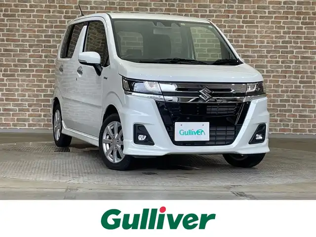 スズキ ワゴンＲ カスタムＺ HYBRID ZX 岩手県 2023(令5)年 0.7万km ピュアホワイトP ４WD/スズキセーフティサポート/デュアルカメラブレーキサポート/車線逸脱抑制機能/誤発進抑制機能/ハイビームアシスト/車両姿勢安定補助システム/リヤパーキングセンサー/横滑り防止装置/アイドリングストップ/シートヒーター/オートエアコン/オートエアコン/LEDヘッドライト/純正14インチアルミホイール/オーディオレス