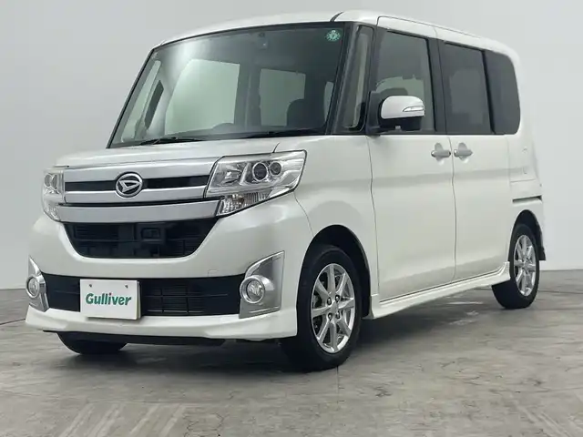 ダイハツ タント カスタム X SA 三重県 2014(平26)年 2.2万km パールホワイトⅢ /禁煙車//社外7インチナビ//バックカメラ//スマートアシスト//ETC//プッシュスタート//片側パワースライドドア//HIDヘッドライト//純正14インチアルミホイール//スマートキー//フォグランプ//オートライト