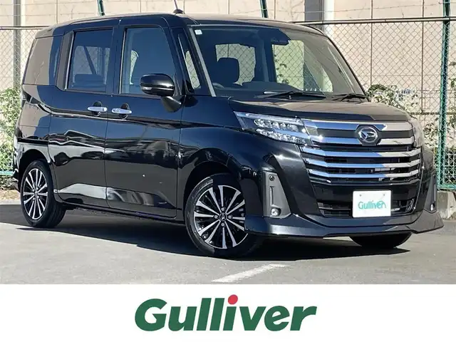 ダイハツ トール カスタムG ターボ 東京都 2025(令7)年 0.1千km ブラックマイカメタリック 登録済未使用車　/純正９型連携ＤＡ　/・BluetoothAudio/HDMI/・AppleCarPlay&AnudoidAuto/アラウンドビューモニター/ＬＥＤヘッドライト　/・LEDフォグランプ　/スマートアシスト　/・先行車発進お知らせ機能/・ふらつき警報/・アダプティブクルーズコントロール　/・コーナーセンサー　/・車線逸脱警報/・衝突警報機能/・路外逸脱警報/ウェルカムオープン機能付パワースライドドア/アイドリングストップ/プッシュエンジンスタート/Wエアバック＆ABS