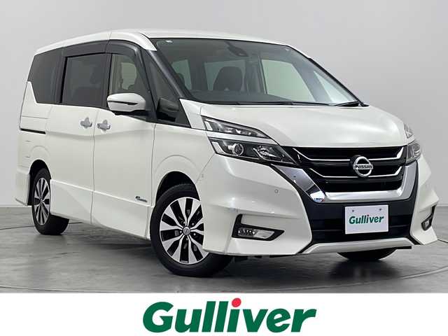 日産 セレナ ハイウェイスター 群馬県 2016(平28)年 8.2万km ブリリアントホワイトパール 純正９型ナビ　純正１０型後席モニター　全周囲カメラ　ハンズフリー両側電動スライドドア　クルーズコントロール　スマートキー　衝突被害軽減ブレーキ　クリアランスソナー　ＬＥＤヘッドライト　ドラレコ　禁煙