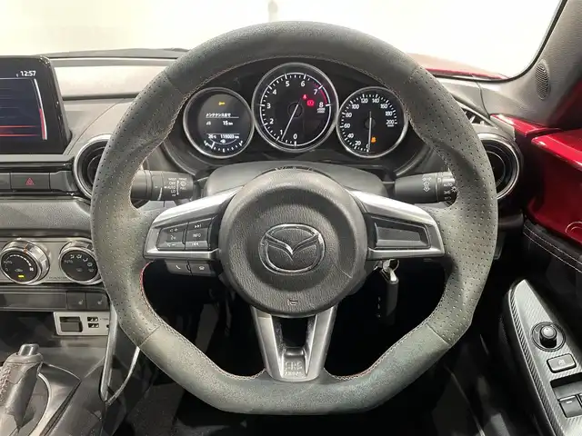 マツダ ロードスター ＲＦ RS 愛知県 2017(平29)年 11.9万km ソウルレッドクリスタルM 純正８インチナビ　/（Bluetooth/CD・DVD再生/SD/FM/AM/AUX/スマホ連携）/ＢＯＳＥサウンド　/ＢＢＳ１７インチＡＷ　/純正Ｆエアロ　/衝突軽減ブレーキ　/シートヒーター　/ＥＴＣ　/バックカメラ　/ブラインドスポットモニター　/社外マフラー　/ドライブレコーダー　/アイドリングストップ/半革シート/純正フロアマット/プッシュスタート/　　-スマートキー