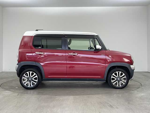 スズキ ハスラー Jスタイル Ⅱ 兵庫県 2015(平27)年 8.6万km フェニックスレッドパール/ホワイト2トーンルーフ ・社外ナビ/CD/DVD/Bluetooth/TV/SD/・バックカメラ/・ビルトインETC/・デュアルカメラブレーキサポート/・レーンキープアシスト/・ステアリングスイッチ/・シートヒーター/・プッシュスタート/・スマートキー/・アイドリングストップ/・社外レーダー探知機/・HIDヘッドライト/・オートライト/・フォグランプ/・純正15インチアルミホイール