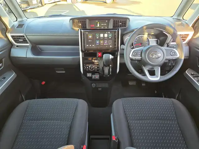 ダイハツ トール カスタムG ターボ 東京都 2025(令7)年 0.1千km ブラックマイカメタリック/パールホワイトⅢ 2トーン 登録済未使用車/スマートアシスト/・衝突回避ブレーキ/・誤発進抑制制御/・車線逸脱抑制機能/・車線逸脱警報機能/・先行車発進お知らせ機能/・アダプティブクルーズコントロール/・コーナーセンサー/・パノラマモニター/プッシュスタート/アイドリングストップ/純正9インチディスプレイオーディオ/【AM/FM/フルセグTV/Bluetooth/USB/iPod/HDMI】/・AppleCarPlay/AndroidAuto/両側電動スライドドア/後席ロールサンシェード/LEDヘッドライト/フォグランプ/オートライト/ISOFIX/15インチ純正アルミホイール/スマートキー/スペアキー×1/取扱説明書/保証書