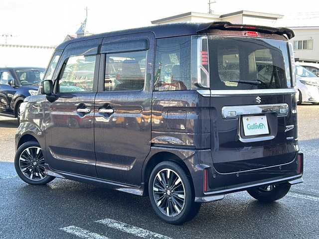 スズキ スペーシア カスタム HYBRID XS 秋田県 2019(令1)年 7.2万km ムーンライトバイオレットPM 社外メモリナビ/社外BT、CD、DVD、TV/前後ドライブレコーダー/両側パワースライドドア/純正15インチAW/コーナーセンサー/４WD/取説、保証書