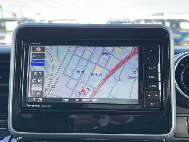 スズキ スペーシア カスタム HYBRID XS 秋田県 2019(令1)年 7.2万km ムーンライトバイオレットPM 社外メモリナビ/社外BT、CD、DVD、TV/前後ドライブレコーダー/両側パワースライドドア/純正15インチAW/コーナーセンサー/４WD/取説、保証書