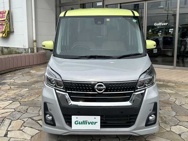 日産 デイズ ルークス HWS X Vセレクション 静岡県 2020(令2)年 2.2万km レモンライム/エアグレー 純正ナビ/・Bluetooth/・CD/DVD/・フルセグTV/・SD/主要装備/・プッシュスタート/・両側パワースライドドア/・アラウンドビューモニター/・衝突被害軽減システム/・レーンキープアシスト/・オートマチックハイビーム/・LEDヘッドライト/・純正ＡＷ/・純正フロアマット/・ハーフレザーシート/・アイドリングストップ/・後席サンシェード