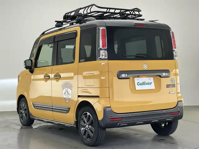 スズキ スペーシア ギア HYBRID XZターボ 愛知県 2022(令4)年 7.9万km アクティブイエロー/ガンメタリック2トーン 純正９型ナビ　フルセグＴＶ　カープレイ対応　全方位カメラ　シートヒーター　デュアルカメラブレーキ　衝突軽減　追従クルコン　パドルシフト　ＬＥＤオートライト　ＴＥＲＺＯルーフキャリア　ツートンカラー　フォグランプ　リヤパーキングセンサー　ドライブレコーダー　禁煙車