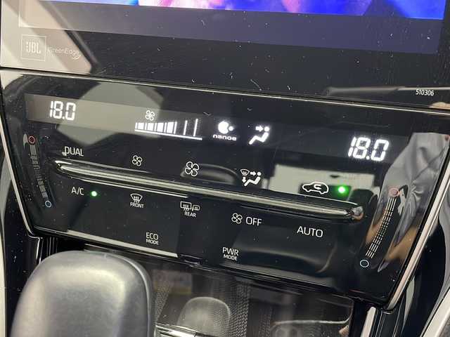 トヨタ ハリアー プログレス 千葉県 2018(平30)年 2.9万km ブラック 禁煙車/JBLプレミアムサウンド/メーカー９インチオプションナビ/　CD/DVD/BT/フルセグTV/トヨタセーフティセンスP/　・レーダークルーズコントロール/　・プリクラッシュセーフティ/　・オートマチックハイビーム /　・レーンディパーチャーアラート（LDA）/パノラミックビューモニター/コーナーセンサー /ビルトインETC2.0/パワーバックドア/電動パーキング/運転席パワーシート/純正フロアマット/LEDヘッドライト/純正18インチアルミホイール