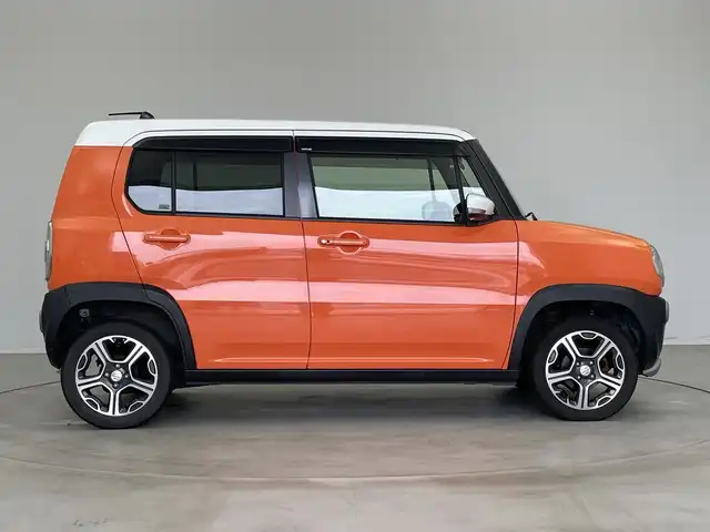 スズキ ハスラー X ターボ 新潟県 2014(平26)年 3.7万km パッションオレンジマイカ/スペリアホワイト ディーラー純正ナビ/(Fm.AM.Bluetooth.ワンセグ.SD再生)/バックカメラ/革巻きステアリング/ステアリングリモコン/キセノンオートライト/フォグランプ/レーダーブレーキサポート/ビルトインETC/運転席シートヒーター/電動格納ミラー/プッシュスタート/スマートキー×2/フロアマット