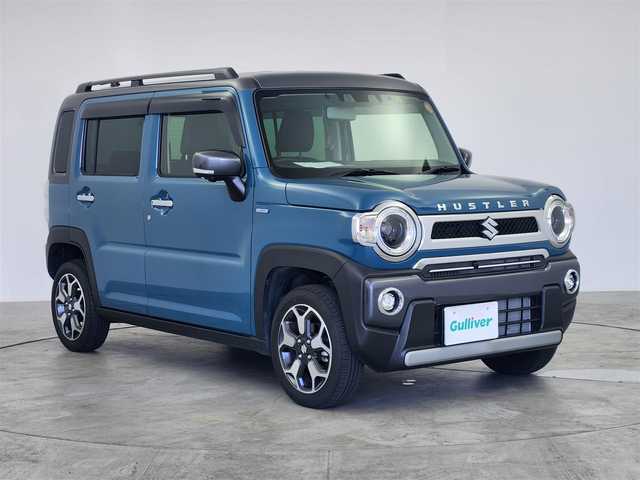 スズキ ハスラー Jスタイル Ⅱ ターボ 愛知県 2023(令5)年 1.5万km デニムブルー ガンメタリック 2トーン ４WD/純正9インチメモリナビ/（CD/DVD/BT/フルセグTV)/全方位モニター/追従クルーズコントロール/前席シートヒーター/前後ドラレコ/ETC/衝突軽減システム/ダウンヒルアシストコントロール/レーンキープアシスト/コーナーセンサー/オートマチックハイビーム/ドアバイザー/ルーフレール/純正フロアマット/純正１５インチAW/純正LEDヘッドライト
