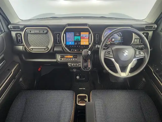 スズキ ハスラー Jスタイル Ⅱ ターボ 愛知県 2023(令5)年 1.5万km デニムブルー ガンメタリック 2トーン ４WD/純正9インチメモリナビ/（CD/DVD/BT/フルセグTV)/全方位モニター/追従クルーズコントロール/前席シートヒーター/前後ドラレコ/ETC/衝突軽減システム/ダウンヒルアシストコントロール/レーンキープアシスト/コーナーセンサー/オートマチックハイビーム/ドアバイザー/ルーフレール/純正フロアマット/純正１５インチAW/純正LEDヘッドライト