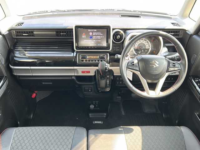 スズキ スペーシア カスタム HYBRID XS 静岡県 2021(令3)年 3.2万km スチールシルバーメタリック/ブルーイッシュブラックパール 純正8インチナビ/地デジTV/純正CD/DVD/Bluetooth/バックカメラ/両側パワースライドドア/衝突軽減ブレーキ/シートヒーター/純正15インチAW/LEDヘッドライト/オートライト/スマートキー/ETC