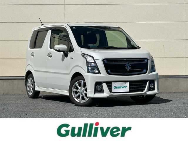 スズキ ワゴンＲ スティングレー HYBRID X 茨城県 2017(平29)年 5.2万km ピュアホワイトP 純正メモリナビ/　（AM/FM/CD/BT）/ワンセグテレビ/プッシュスタート/シートヒーター/フォグランプ/純正ドアバイザー/純正フロアマット
