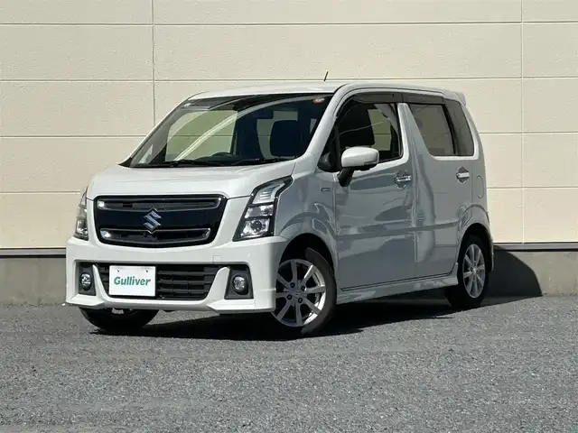スズキ ワゴンＲ スティングレー HYBRID X 茨城県 2017(平29)年 5.2万km ピュアホワイトP 純正メモリナビ/　（AM/FM/CD/BT）/ワンセグテレビ/プッシュスタート/シートヒーター/フォグランプ/純正ドアバイザー/純正フロアマット