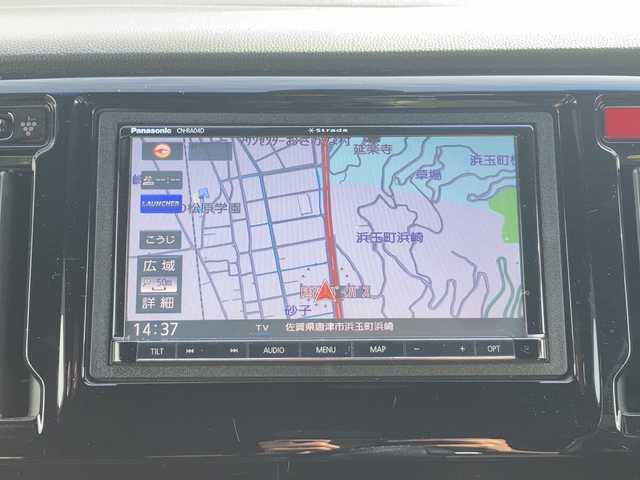 ホンダ Ｎ ＷＧＮ カスタムGターボSSブラックスタイルP 佐賀県 2018(平30)年 4.1万km クリスタルブラックパール Stradaナビ/バックカメラ/CTBA/クルーズコントロール/ハーフレザーシート/シートヒーター/ビルトインETC/ステアリングリモコン/プッシュスタート/スマートキー/HIDヘッドライト/フォグライト/純正ブラックアルミホイール