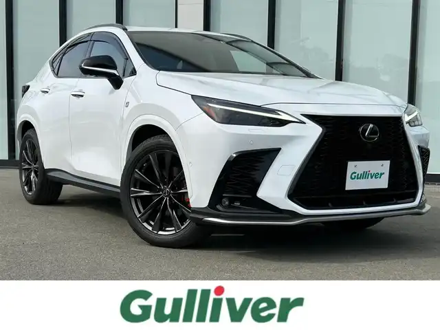 レクサス ＮＸ 350h Fスポーツ 大阪府 2022(令4)年 0.7万km ホワイトノーヴァガラスフレーク 純正１４インチナビ/   フルセグTV/Bluetooth/USB/衝突軽減/ＢＳＭ/サンルーフ/全方位モニター/前席エアシートヒーター/スマートルームミラー/ヘッドアップディスプレイ/パワーシート/電動リアゲート/ワイヤレス充電/ＥＴＣ/三眼ＬＥＤライト