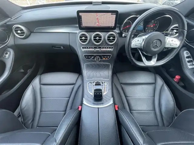 メルセデス・ベンツ Ｃ２２０ｄ ステーションワゴン アバンギャルドAMGライン 埼玉県 2018(平30)年 4.6万km ポーラホワイト 黒レザーシート/ドライビングパッケージ/アダプティブクルーズコントロール/純正HDDナビ/(Bluetooth/USB/フルセグ)/バックカメラ/Ａｐｐｌｅ　Ｃａｒ　Ｐｌａｙ/ブラインドスポットモニター/パークアシスト/アンビエントライト/ETC