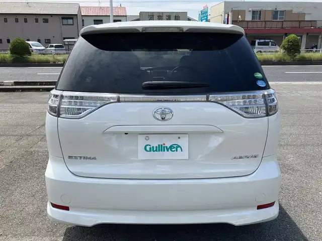 トヨタ エスティマ アエラス レザーパッケージ 三重県 2014(平26)年 4.9万km ホワイトパールクリスタルシャイン ♪走行48477km/純正8インチナビ/・フルセグ・CD録音/・DVD再生・SD/・Bluetoothオーティオ/ブルーレイディスクプレーヤー内蔵/　純正フリップダウンモニター/　・DVD/BD/SD/バックカメラ/両側パワースライドドア/スマートキー/プッシュスタート/黒革シート/パワーシート/前席シートヒーター/クルーズコントロール/HIDヘッドライト/フォグライト /オートライト/ウィンカーミラー /セカンドシートオットマン/革巻ステアリング/ステアリングスイッチ/ビルトインETC/ウッドパネル/ドライブレコーダー/レーダー探知機/プライバシーガラス/ドアバイザー/電格ミラー/フロアマット