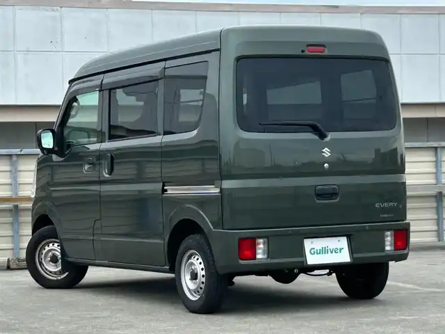スズキ エブリイ PA リミテッド 静岡県 2023(令5)年 2.7万km クールカーキPM 純正7インチディスプレイオーディオ/両側スライドドア/ハイルーフ/純正フロアマット/衝突軽減/アイドリングストップ/車線逸脱警報機能/パーキングセンサー/オートハイビーム/ETC車載器/USB電源ソケット（Type-A/Type-C）/バックカメラ