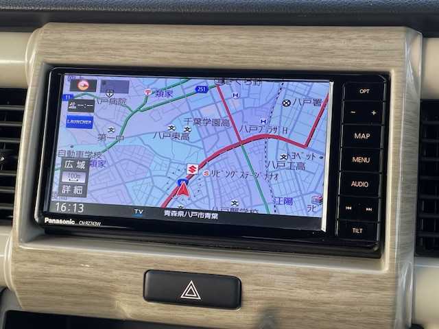 スズキ ハスラー ワンダラー 青森県 2019(平31)年 8.1万km シフォンアイボリーメタリック/ウッディブラウン2トーンルーフ 4WD/ワンオーナー/純正SDナビ・フルセグTV/CD・DVD・Bluetooth・SD・USB/全方位カメラ/デュアルカメラブレーキサポート/車線逸脱警報/ブラウン合皮コンビシート/前席シートヒーター/純正エンジンスターター/ビルトインETC/ヒルディセントコントロール/グリップコントロール/純正フロアマット/ウッディブラウンルーフ/ルーフレール/ロゴ入りサイドデカール/HIDライト/LEDフォグランプ/スマートキー/プッシュスタート