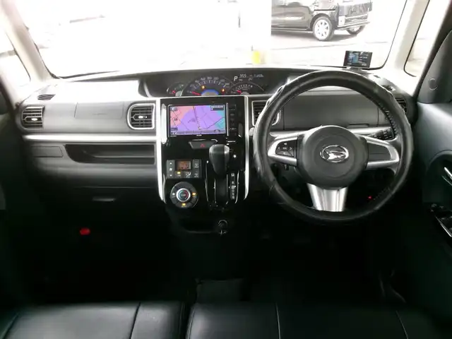 ダイハツ タント カスタム RS SA 群馬県 2014(平26)年 7.2万km パールホワイトⅢ SDナビ/フルセグテレビ/バックカメラ/両側パワースライドドア/ターボチャージャー/スマートアシスト/ドライブレコーダー/ETC/皮調シートカバー