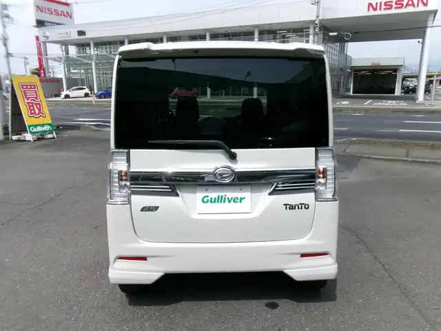 ダイハツ タント カスタム RS SA 群馬県 2014(平26)年 7.2万km パールホワイトⅢ SDナビ/フルセグテレビ/バックカメラ/両側パワースライドドア/ターボチャージャー/スマートアシスト/ドライブレコーダー/ETC/皮調シートカバー