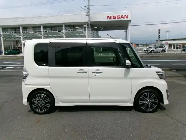 ダイハツ タント カスタム RS SA 群馬県 2014(平26)年 7.2万km パールホワイトⅢ SDナビ/フルセグテレビ/バックカメラ/両側パワースライドドア/ターボチャージャー/スマートアシスト/ドライブレコーダー/ETC/皮調シートカバー