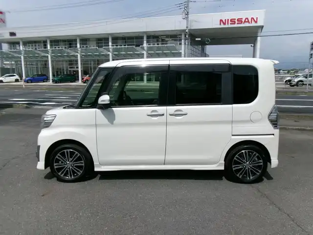ダイハツ タント カスタム RS SA 群馬県 2014(平26)年 7.2万km パールホワイトⅢ SDナビ/フルセグテレビ/バックカメラ/両側パワースライドドア/ターボチャージャー/スマートアシスト/ドライブレコーダー/ETC/皮調シートカバー