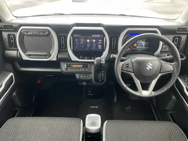 スズキ ハスラー HYBRID X 秋田県 2020(令2)年 9.6万km ピュアホワイトP ４WD/衝突被害軽減ブレーキデュアルカメラブレーキサポート/LEDヘッドライト/純正メモリナビ（DVD/CD再生可能）/フルセグ/全方位モニター/スズキ純正１５インチアルミ（夏タイヤ装着）/スマートキー/アイドリングストップ/プッシュスタート/レーンキープアシスト/コーナーセンサー/オートマチックハイビーム/ダウンヒルアシストコントロール/ステアリングスイッチ/前席シートヒーター/純正フロアマット/オートライト/オートエアコン/パワーステアリング/パワーウィンドウ/横滑り防止/盗難防止装置/寒冷地仕様/電動格納ウィンカーミラー
