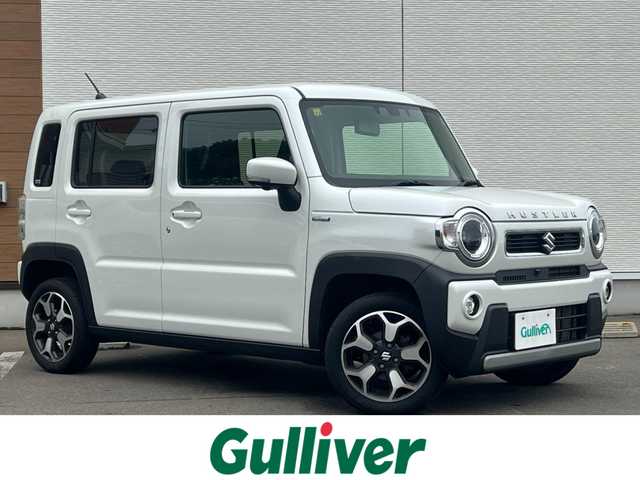 スズキ ハスラー HYBRID X 秋田県 2020(令2)年 9.6万km ピュアホワイトP ４WD/衝突被害軽減ブレーキデュアルカメラブレーキサポート/LEDヘッドライト/純正メモリナビ（DVD/CD再生可能）/フルセグ/全方位モニター/スズキ純正１５インチアルミ（夏タイヤ装着）/スマートキー/アイドリングストップ/プッシュスタート/レーンキープアシスト/コーナーセンサー/オートマチックハイビーム/ダウンヒルアシストコントロール/ステアリングスイッチ/前席シートヒーター/純正フロアマット/オートライト/オートエアコン/パワーステアリング/パワーウィンドウ/横滑り防止/盗難防止装置/寒冷地仕様/電動格納ウィンカーミラー