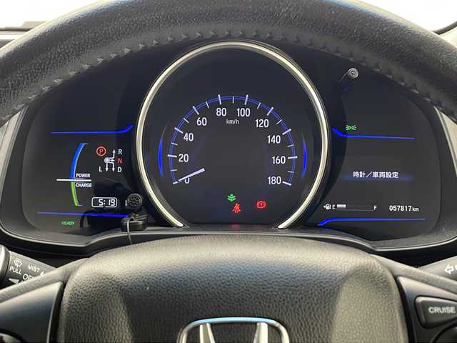 ホンダ フィット ハイブリット Lパッケージ 千葉県 2014(平26)年 5.8万km ブリリアントスポーティブルーメタリック2トーン 横滑り防止/ダブルエアバック/スマートキー/プッシュスタート/純正テレビナビ　ギャザーズ/CD/USB/BT/バックカメラ/クルーズコントロール/ビルトインETC/オートライト/純正フロアマット/電動格納ドアミラー/ドライブレコーダー