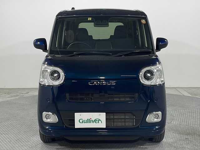 ダイハツ ムーヴ キャンバス セオリー G 広島県 2023(令5)年 1.2万km レーザーブルークリスタルシャイン 純正９型ナビ/バックカメラ/シートヒーター/両側パワースライドドア/フルセグ/コーナーセンサー/ドラレコ/オートマチックハイビーム/衝突軽減/踏み間違い防止/レーンキープアシスト/ＬＥＤヘッドライト/エアバッグ(運転席/助手席/サイド/カーテン)