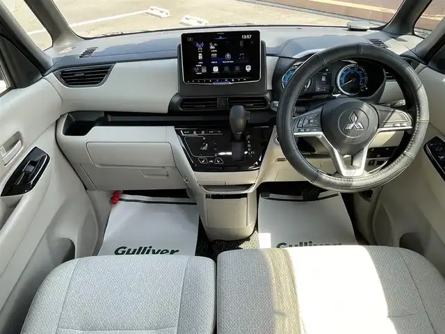 三菱 ｅＫスペース G 岡山県 2022(令4)年 0.6万km スターリングシルバーM アルパイン製ディスプレイオーディオ/AM、FM、HDMI、Bluetooth/ETC/バックカメラ/片側パワースライドドア/前後コーナーセンサー/全方位ドラレコ　HDR360GS/前席シートヒーター/スマートキー/プッシュスタート