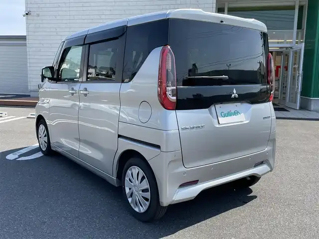 三菱 ｅＫスペース G 岡山県 2022(令4)年 0.6万km スターリングシルバーM アルパイン製ディスプレイオーディオ/AM、FM、HDMI、Bluetooth/ETC/バックカメラ/片側パワースライドドア/前後コーナーセンサー/全方位ドラレコ　HDR360GS/前席シートヒーター/スマートキー/プッシュスタート