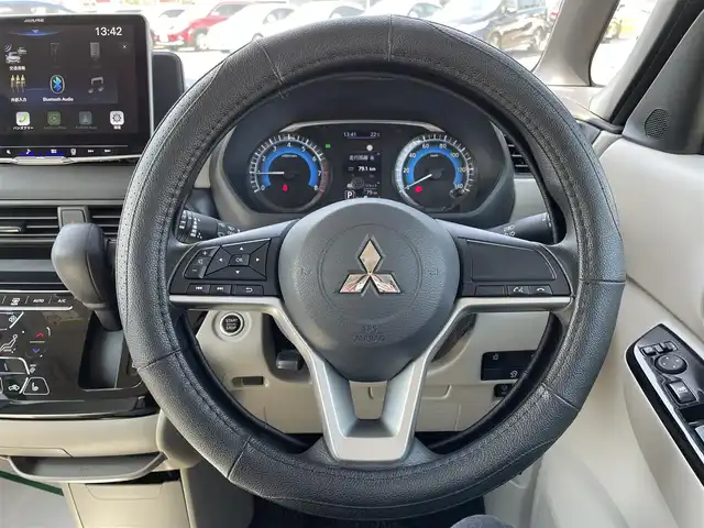 三菱 ｅＫスペース G 岡山県 2022(令4)年 0.6万km スターリングシルバーM アルパイン製ディスプレイオーディオ/AM、FM、HDMI、Bluetooth/ETC/バックカメラ/片側パワースライドドア/前後コーナーセンサー/全方位ドラレコ　HDR360GS/前席シートヒーター/スマートキー/プッシュスタート