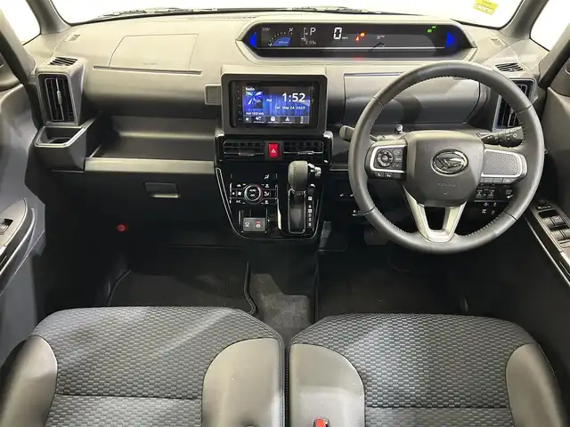 ダイハツ タント カスタム RS 愛媛県 2024(令6)年 0.4万km ブラックマイカメタリック 社外ディスプレイオーディオ　バックカメラ　両側パワースライドドア　純正フロアマット　前後コーナーセンサー　シートヒーター　Bluetooth　CD　APPLECarPlay LEDヘッドライト